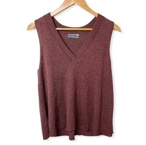 Anthropologie Brown Knit Cotton Sweater Vest